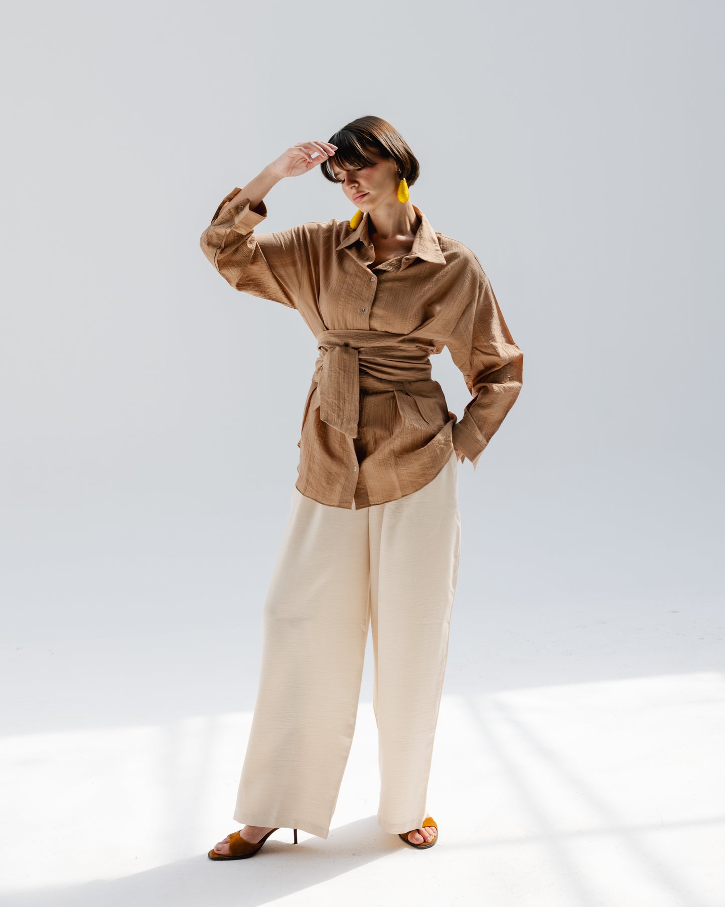 Ray Wrap Shirt in Cafe