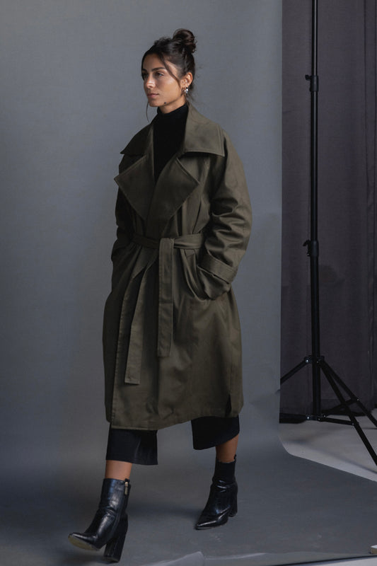 Classic Trench Coact in Olive Green