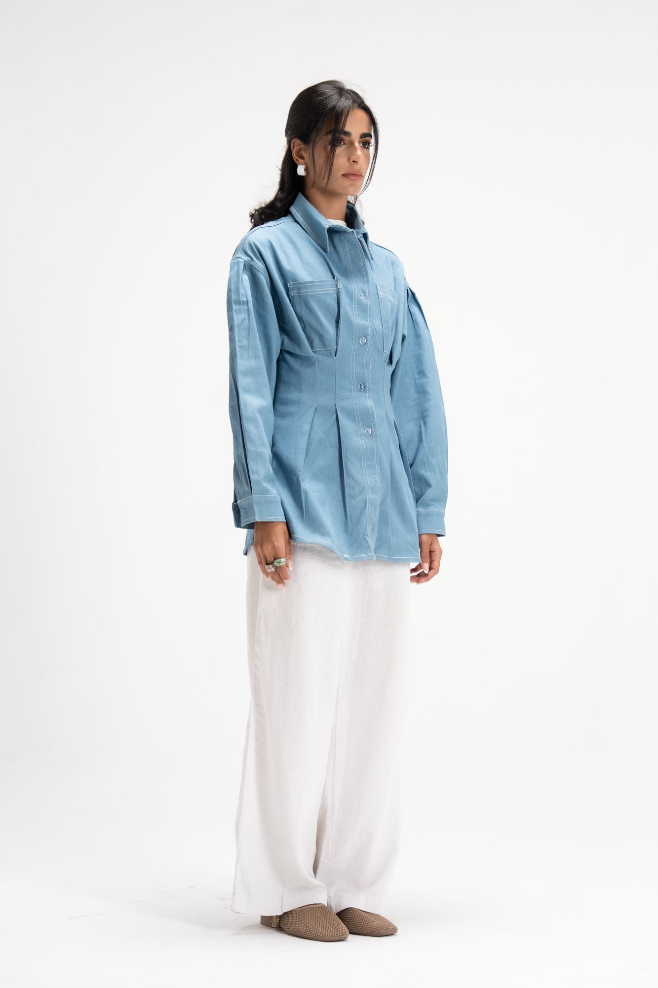 Vivid Denim Shirt in Baby Blue