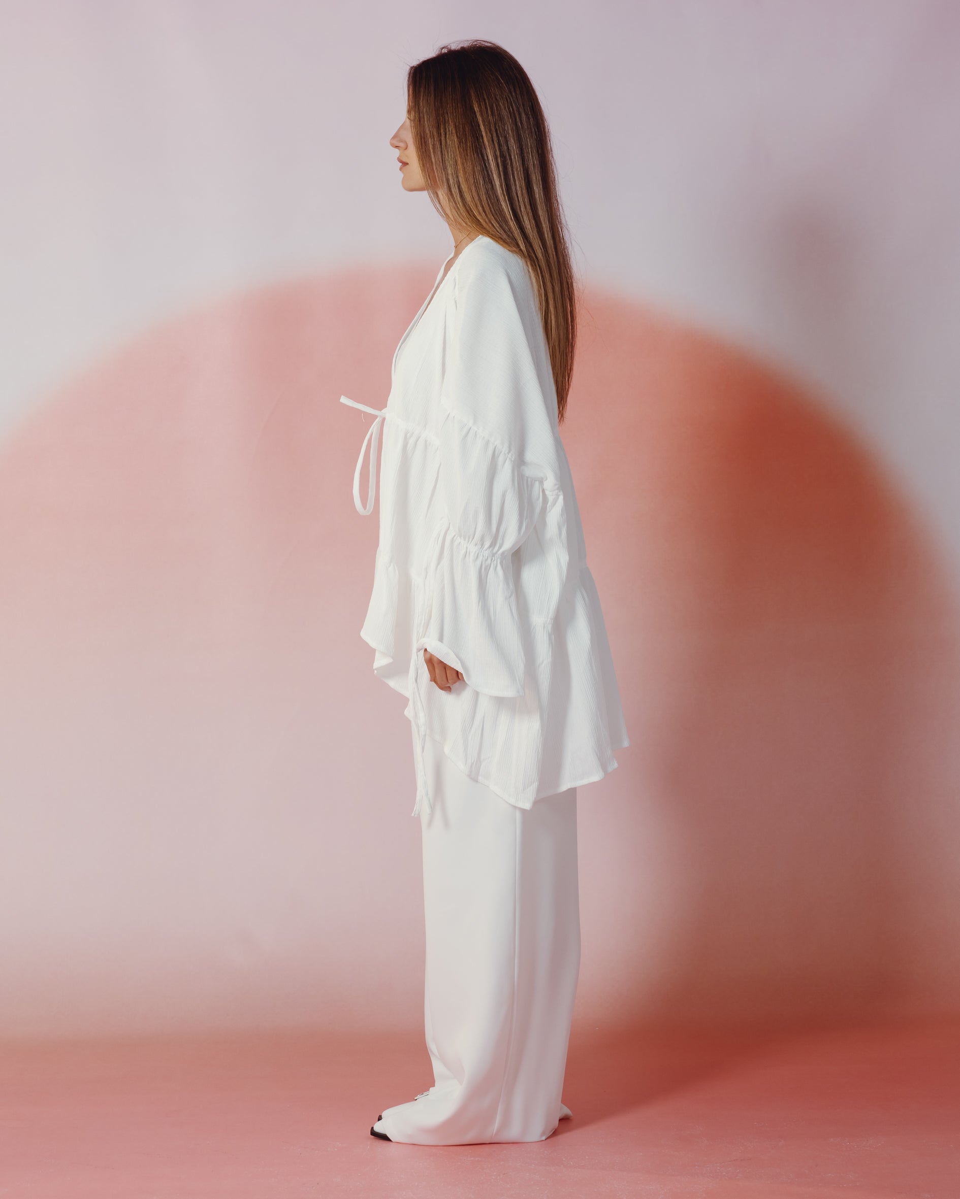 Lilly Duffle Top in White