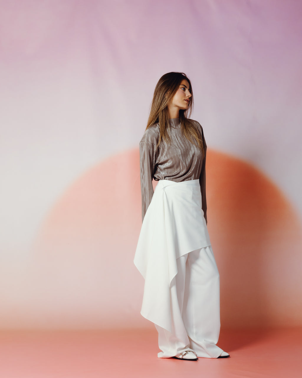Moonveil Skirt Pants in White
