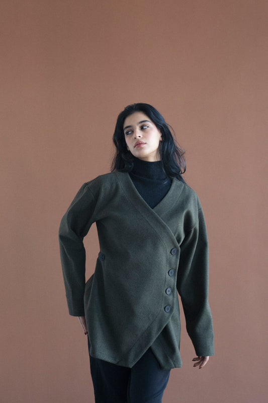 Umber Jacket in Olive Green