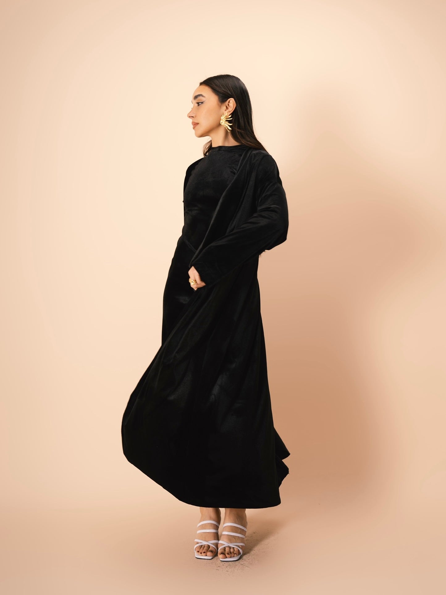Velvet Kimono in Black