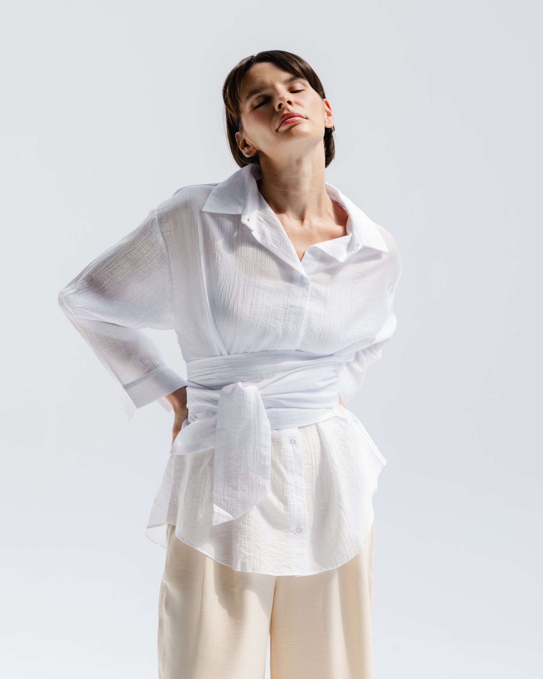 Ray Wrap Shirt in White