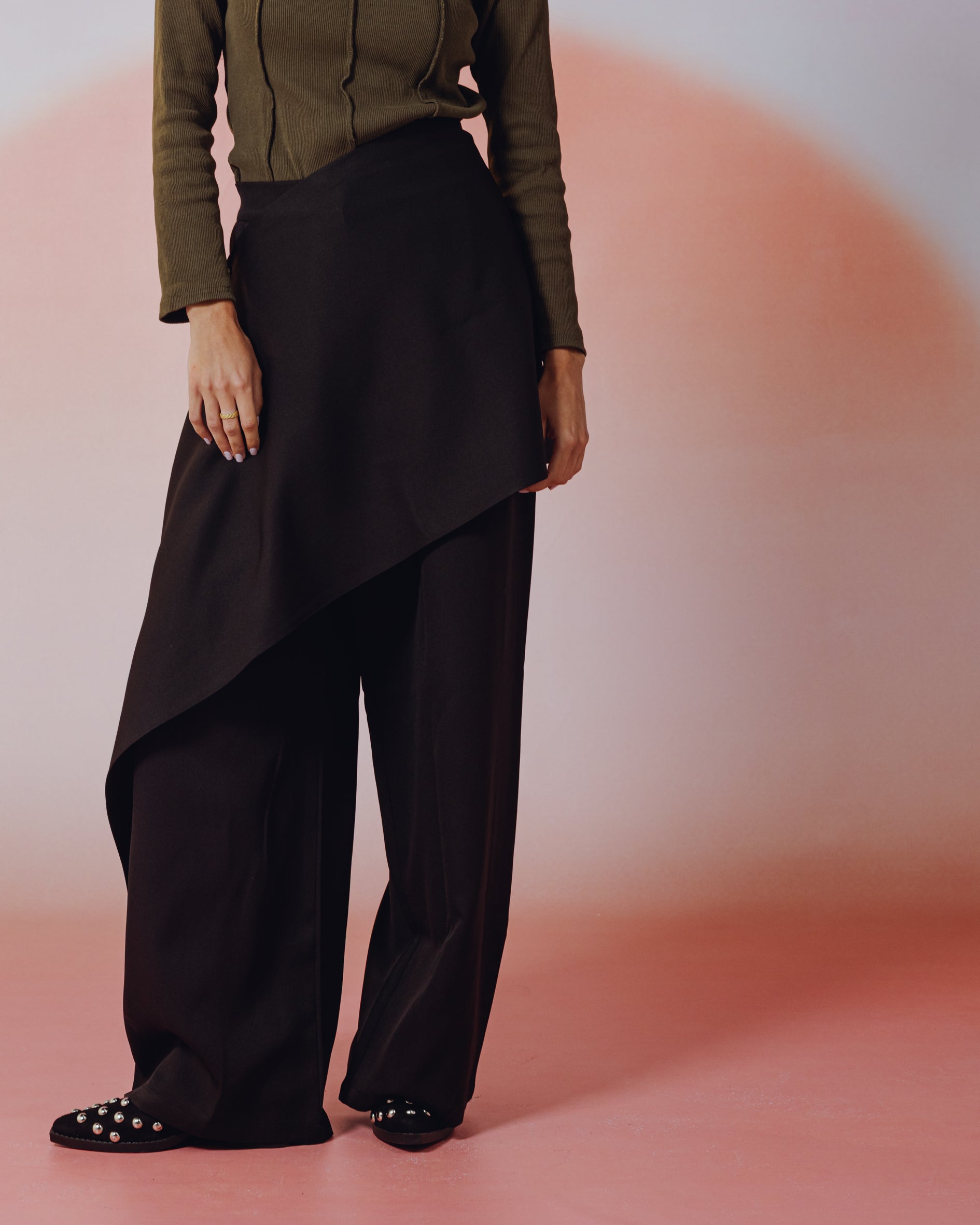 Moonveil Skirt Pants in Black