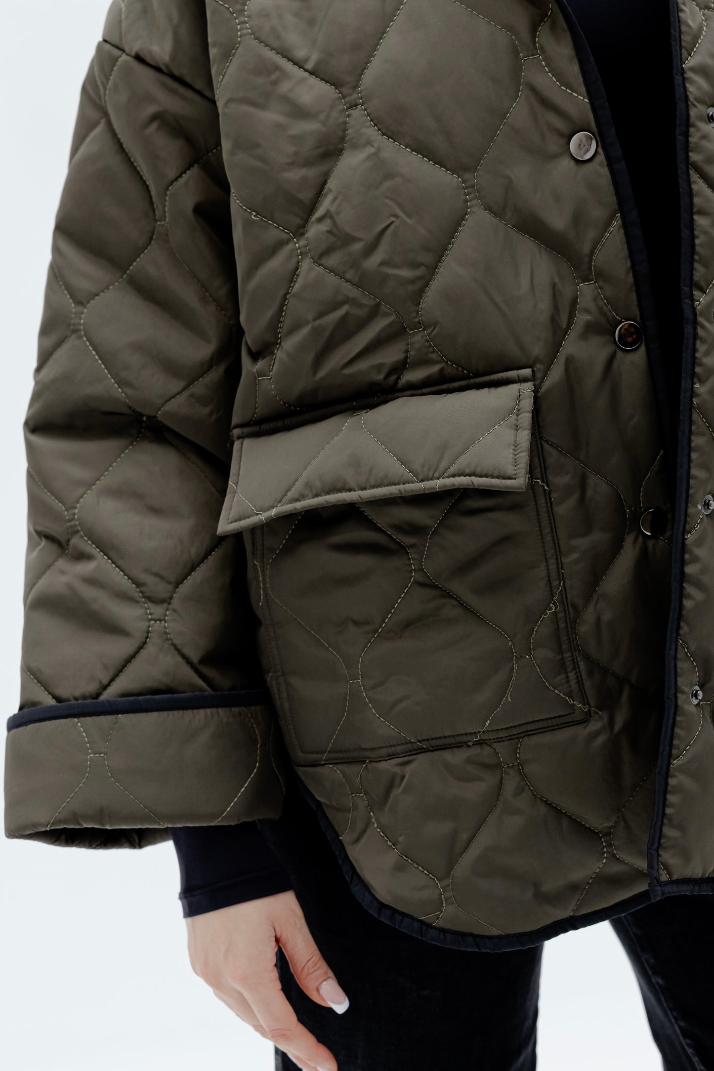 Cider Puffer Jacket in Olive Green