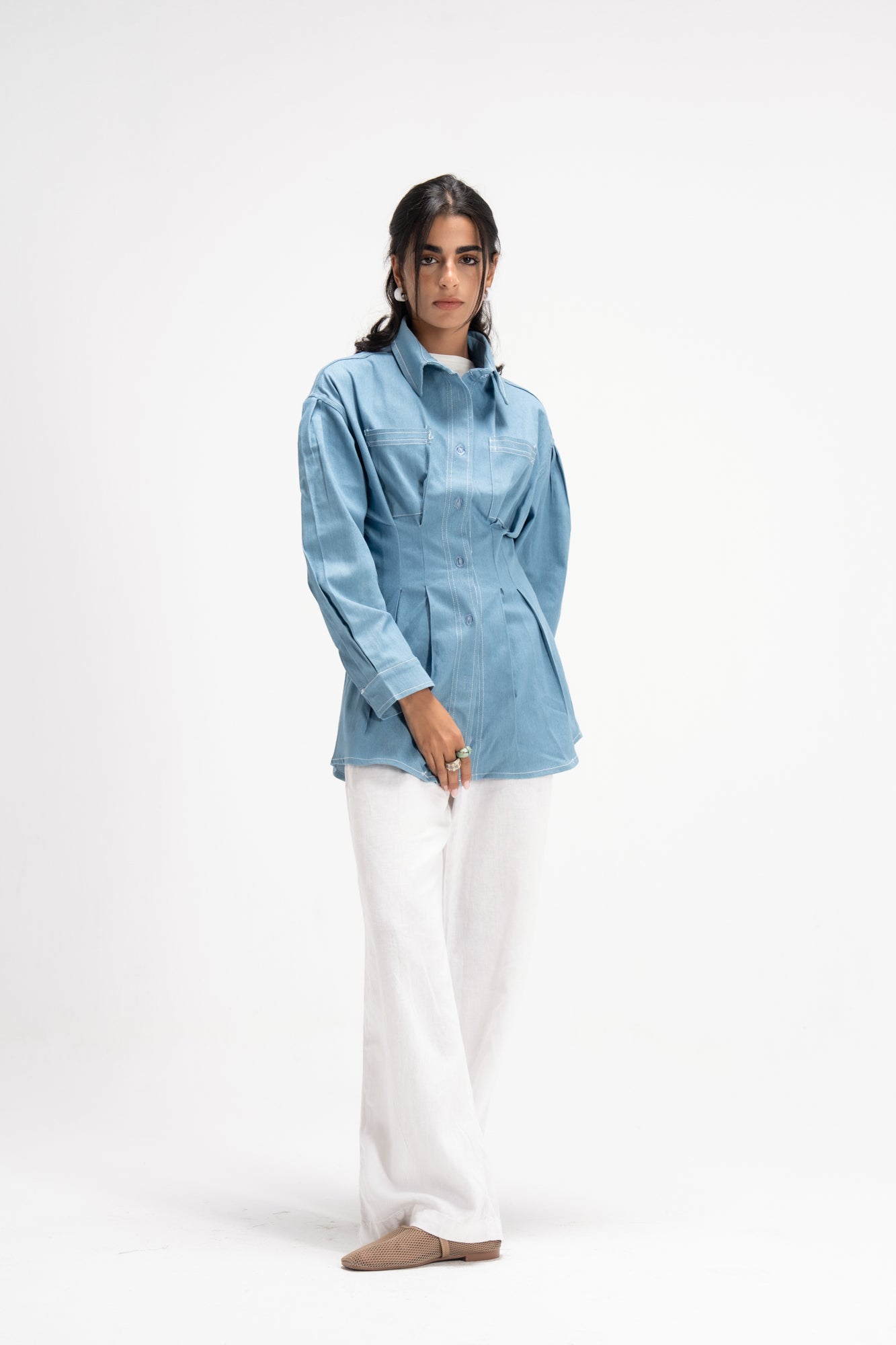Vivid Denim Shirt in Baby Blue