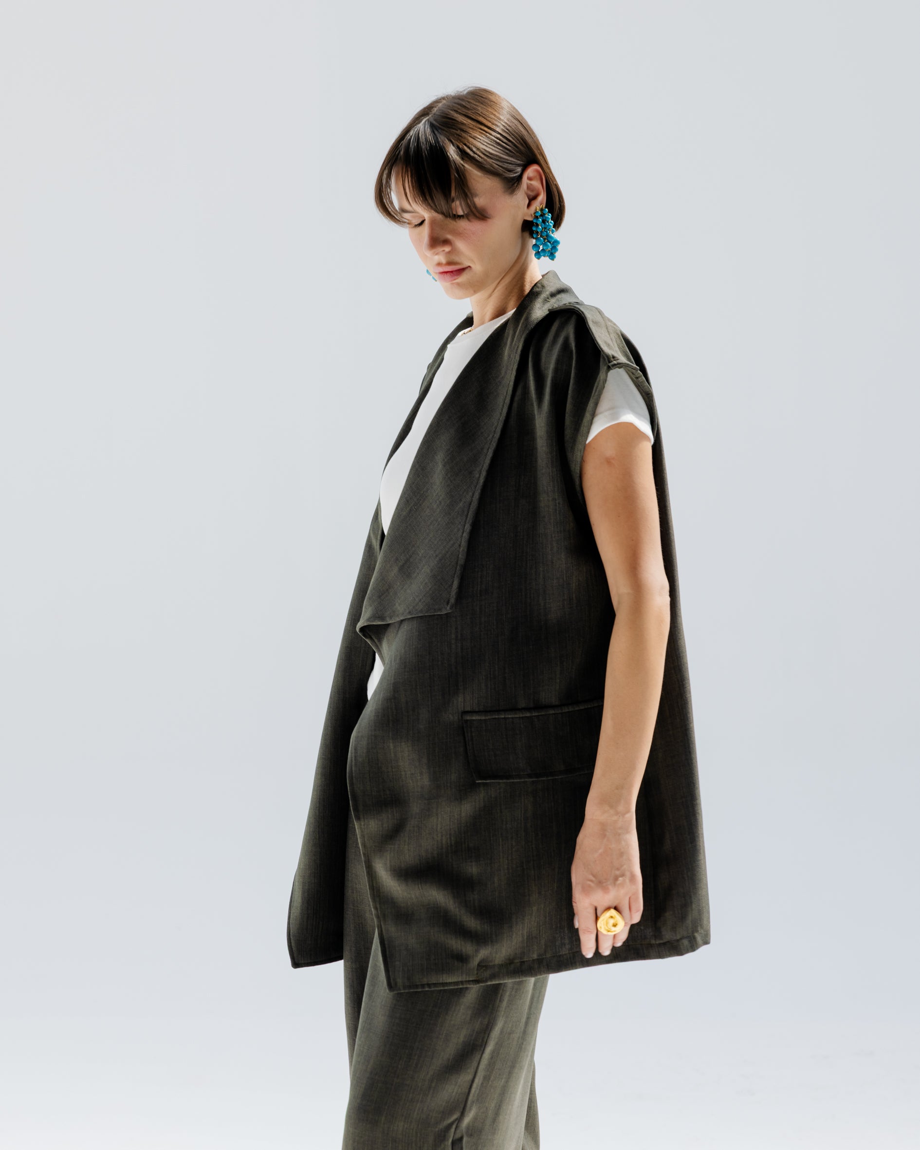 Valera Linen Set in Olive green