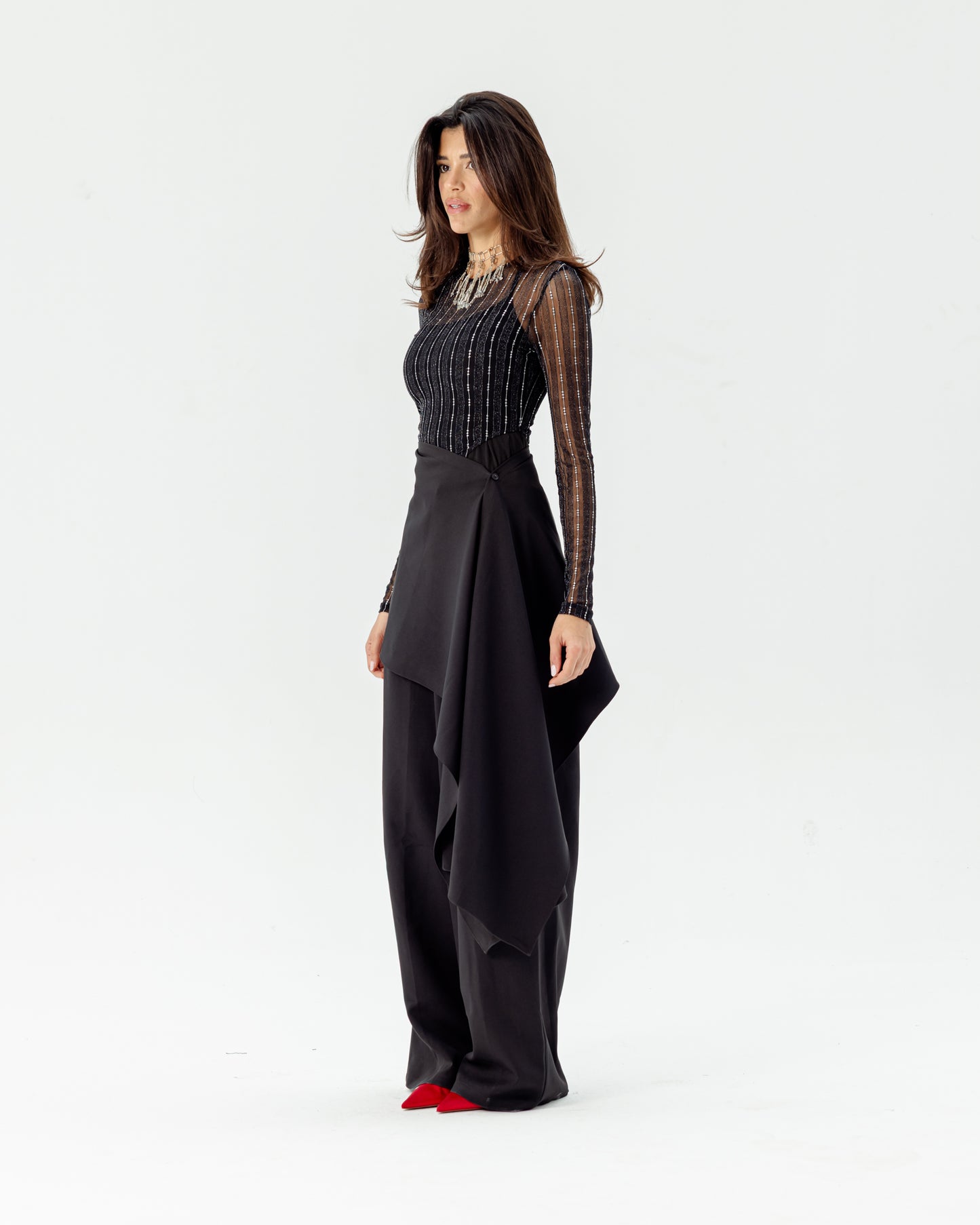 Moonveil Skirt Pants in Black