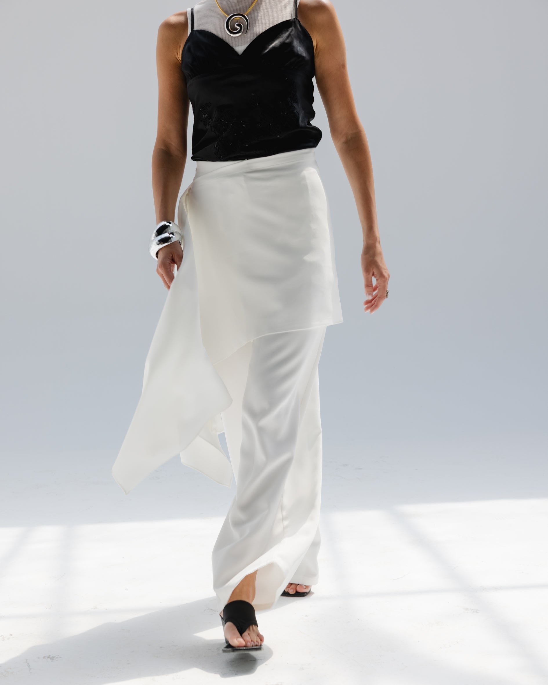 Moonveil Skirt Pants in White