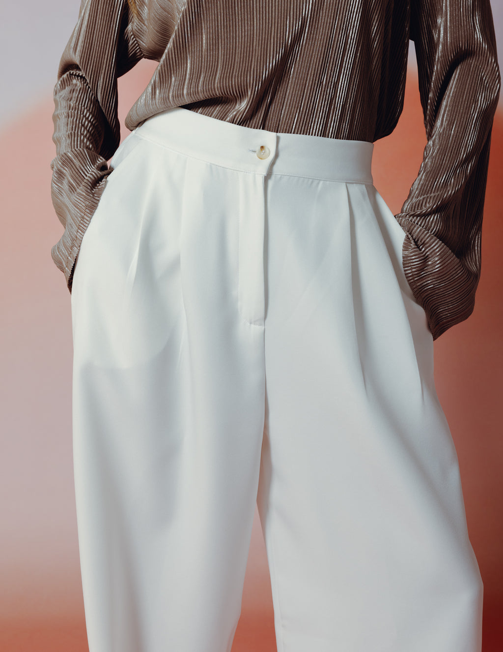 Moonveil Skirt Pants in White