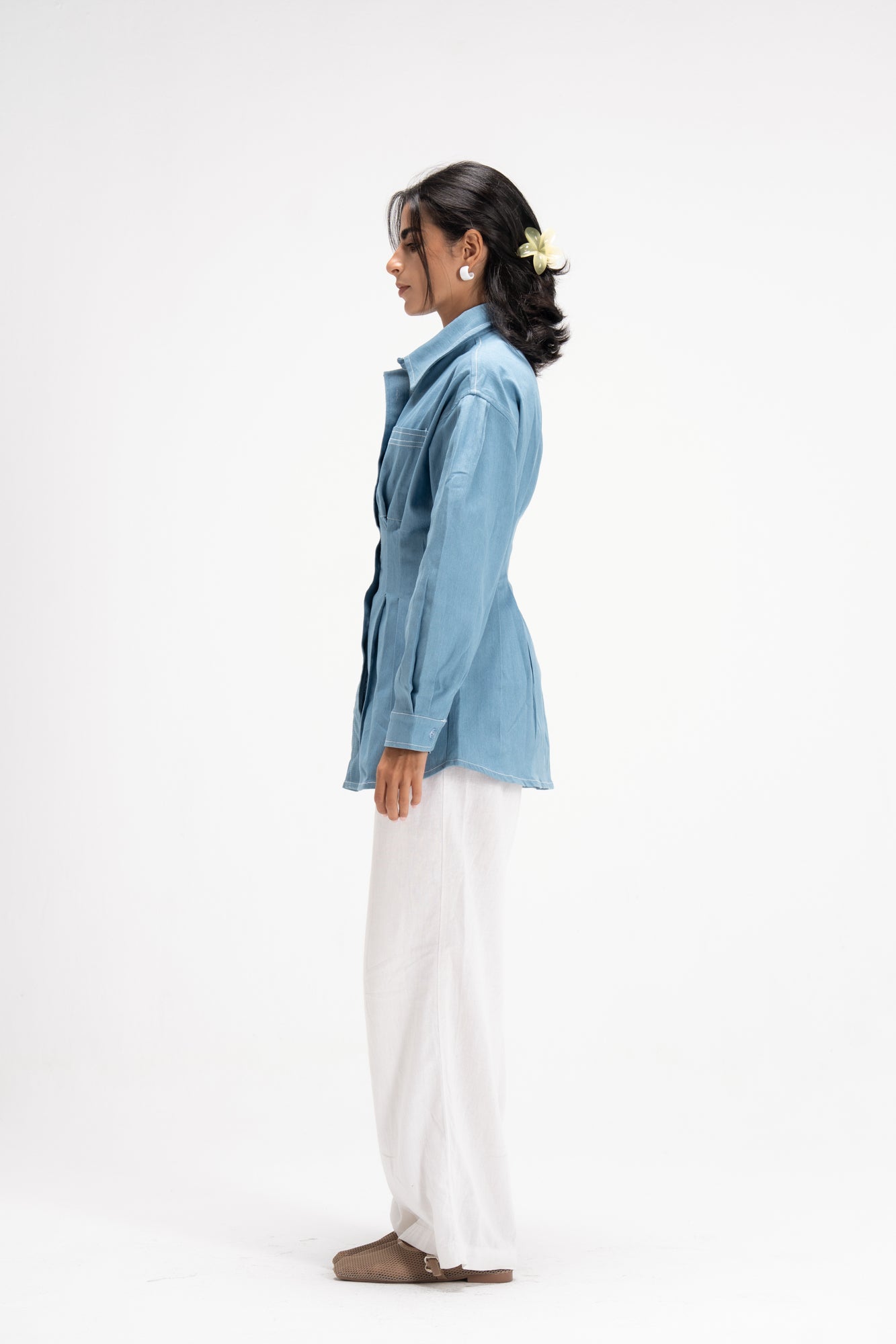 Vivid Denim Shirt in Baby Blue