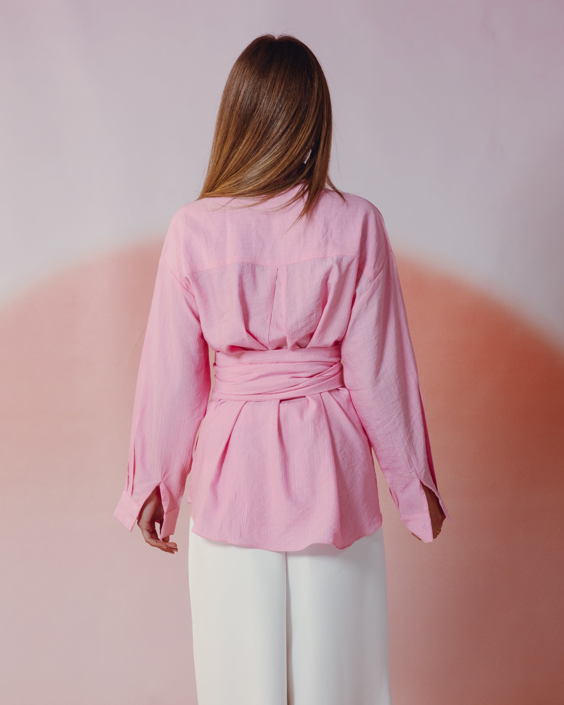 Ray Wrap Shirt in Pink
