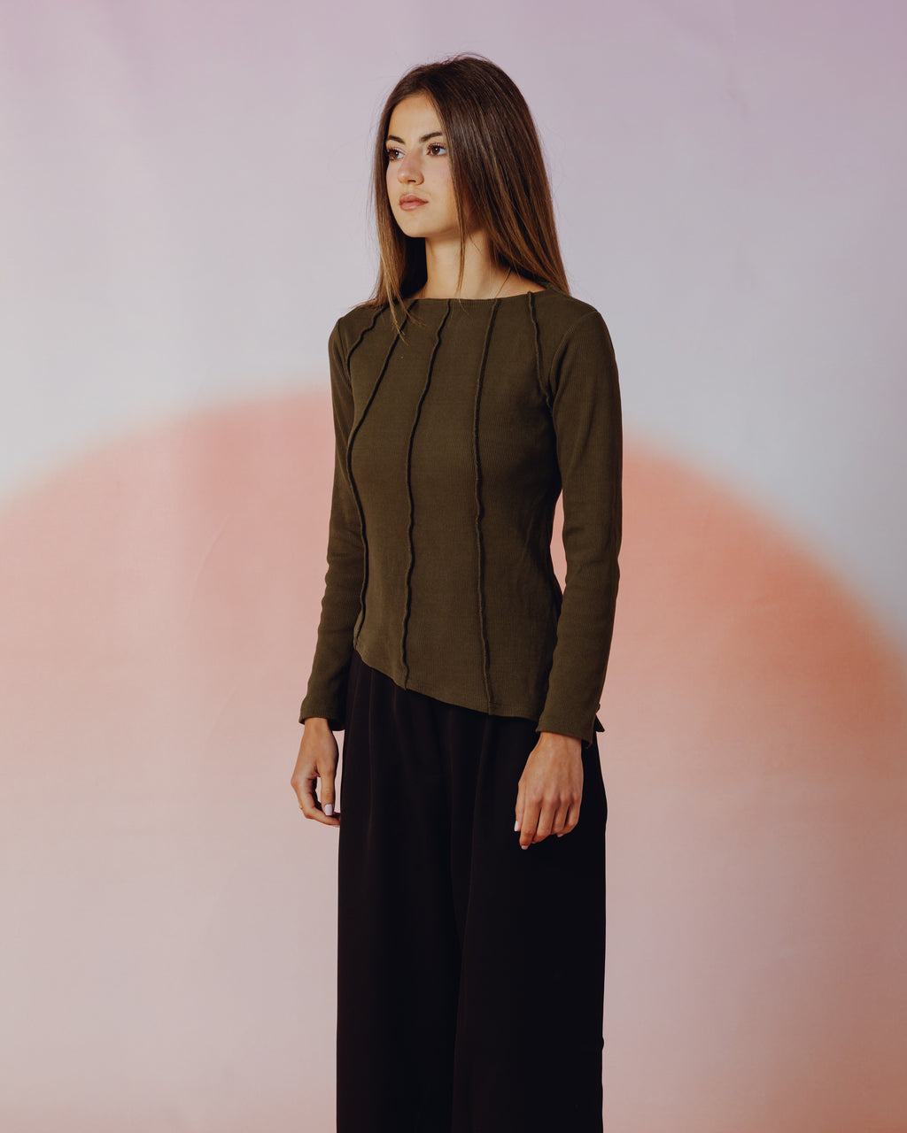 Russet Top in Olive Green