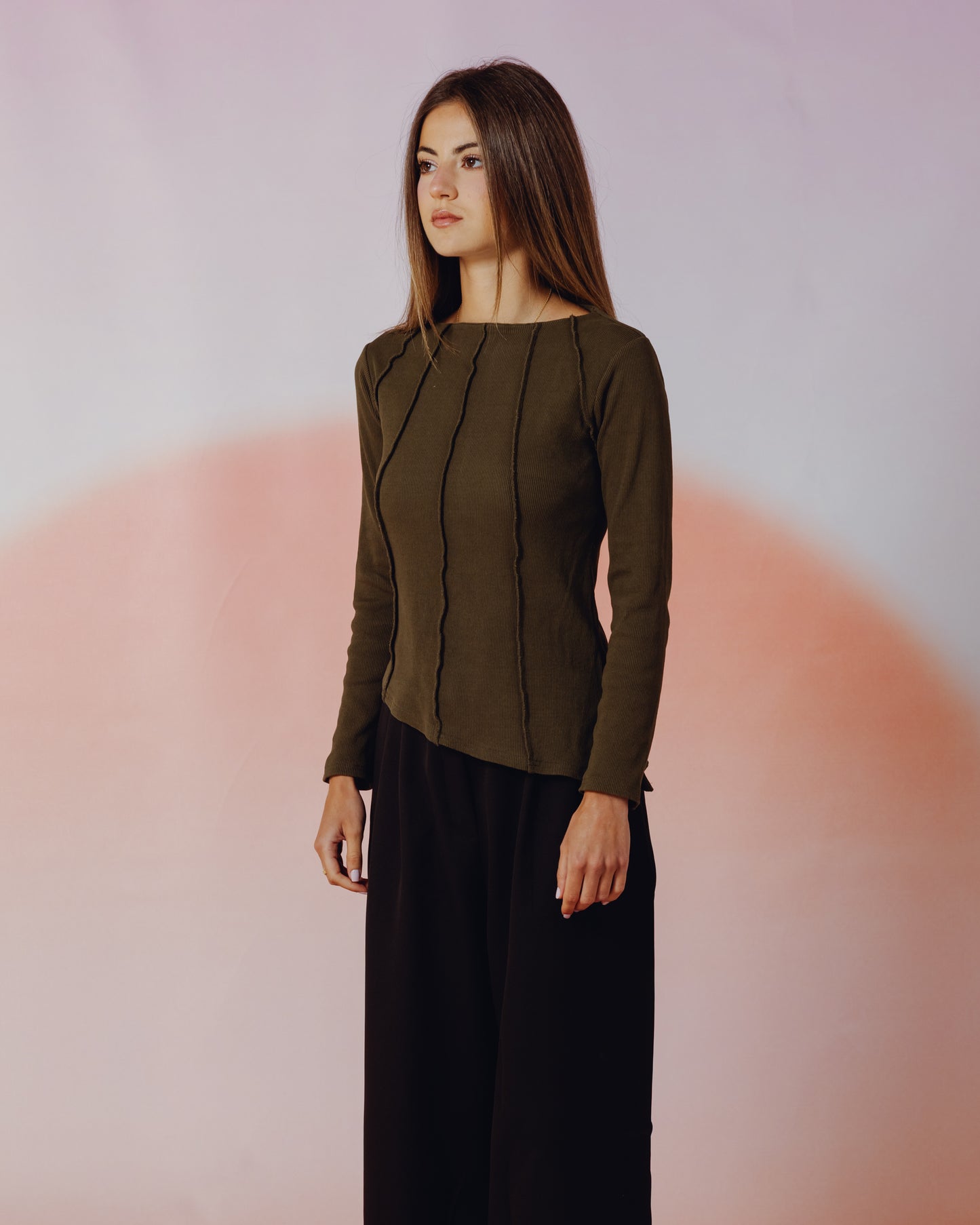 Russet Top in Olive Green