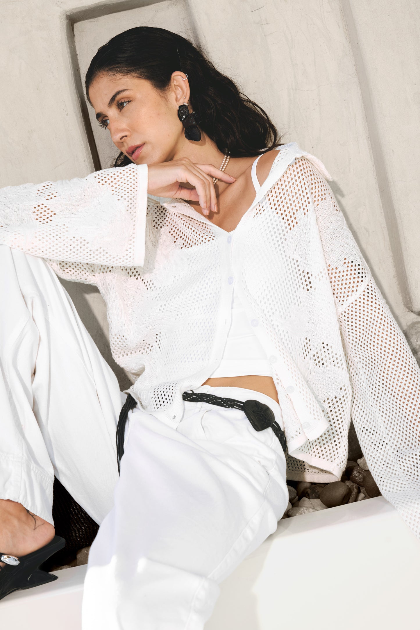 ISLA Knit Top in White
