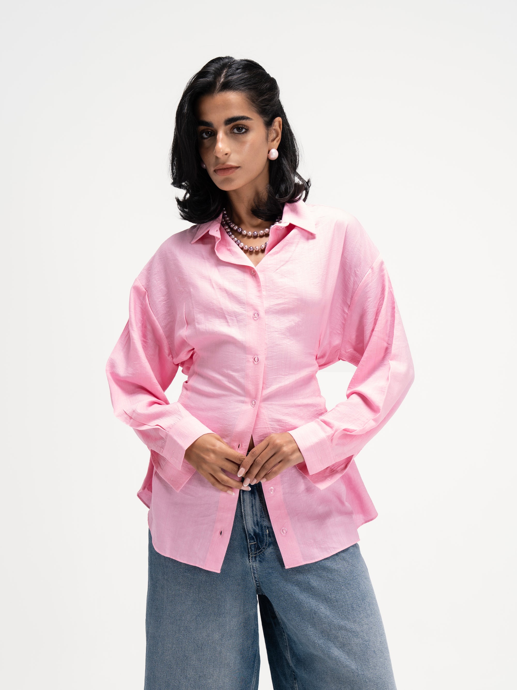 Ray Wrap Shirt in Pink