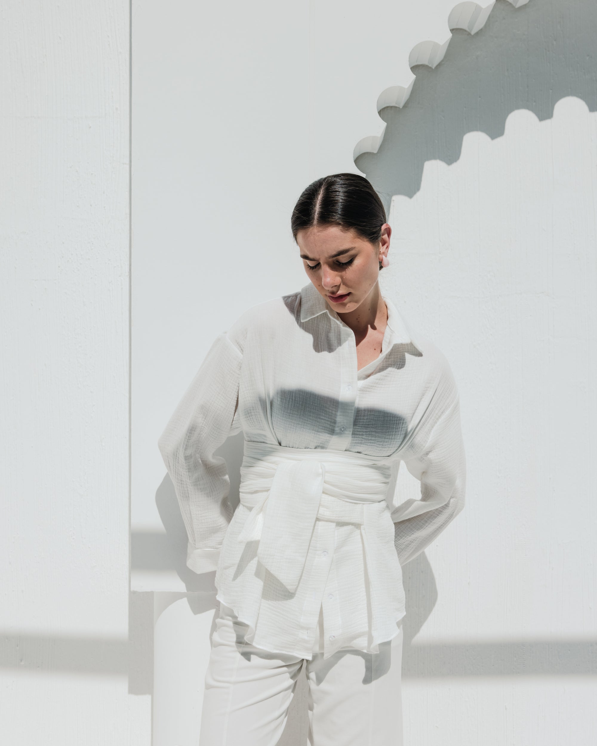 Prickly Wrap Shirt in White