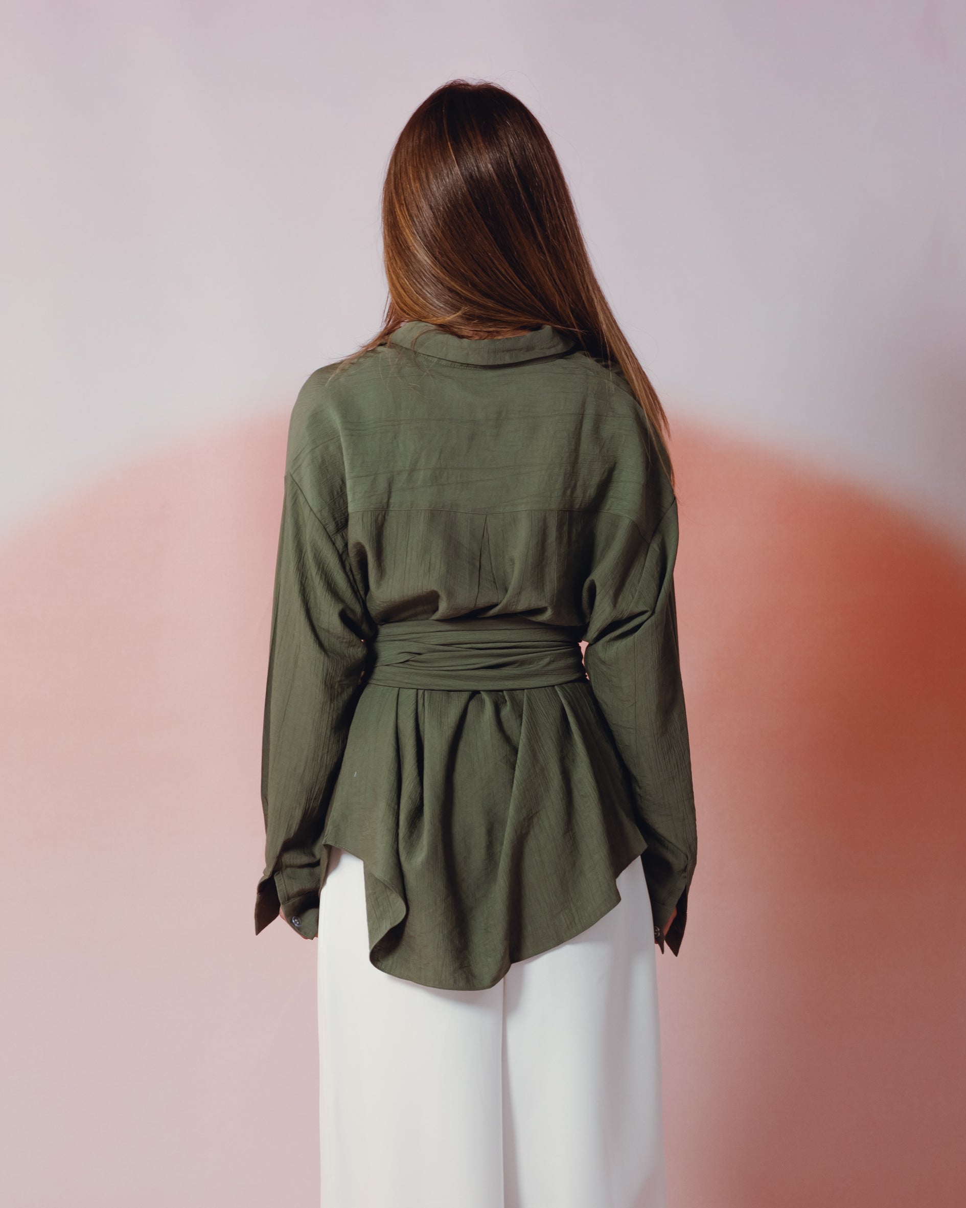 Ray Wrap Shirt in Light Green