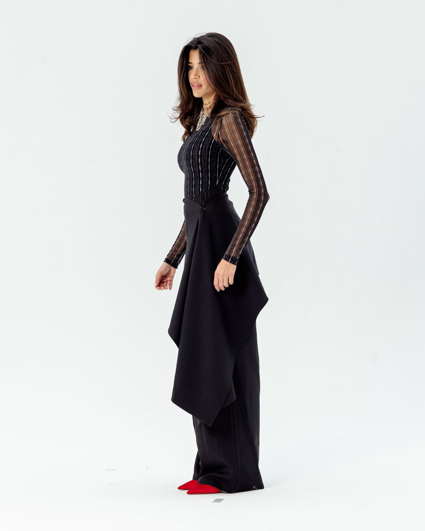 Moonveil Skirt Pants in Black