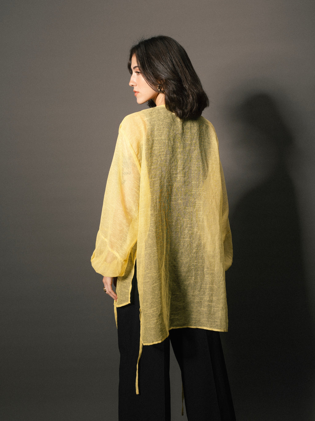 Sunrise Linen Cross Top in Yellow