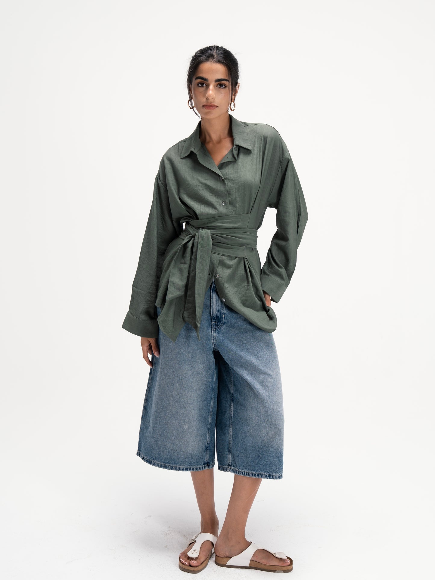 Ray Wrap Shirt in Light Green