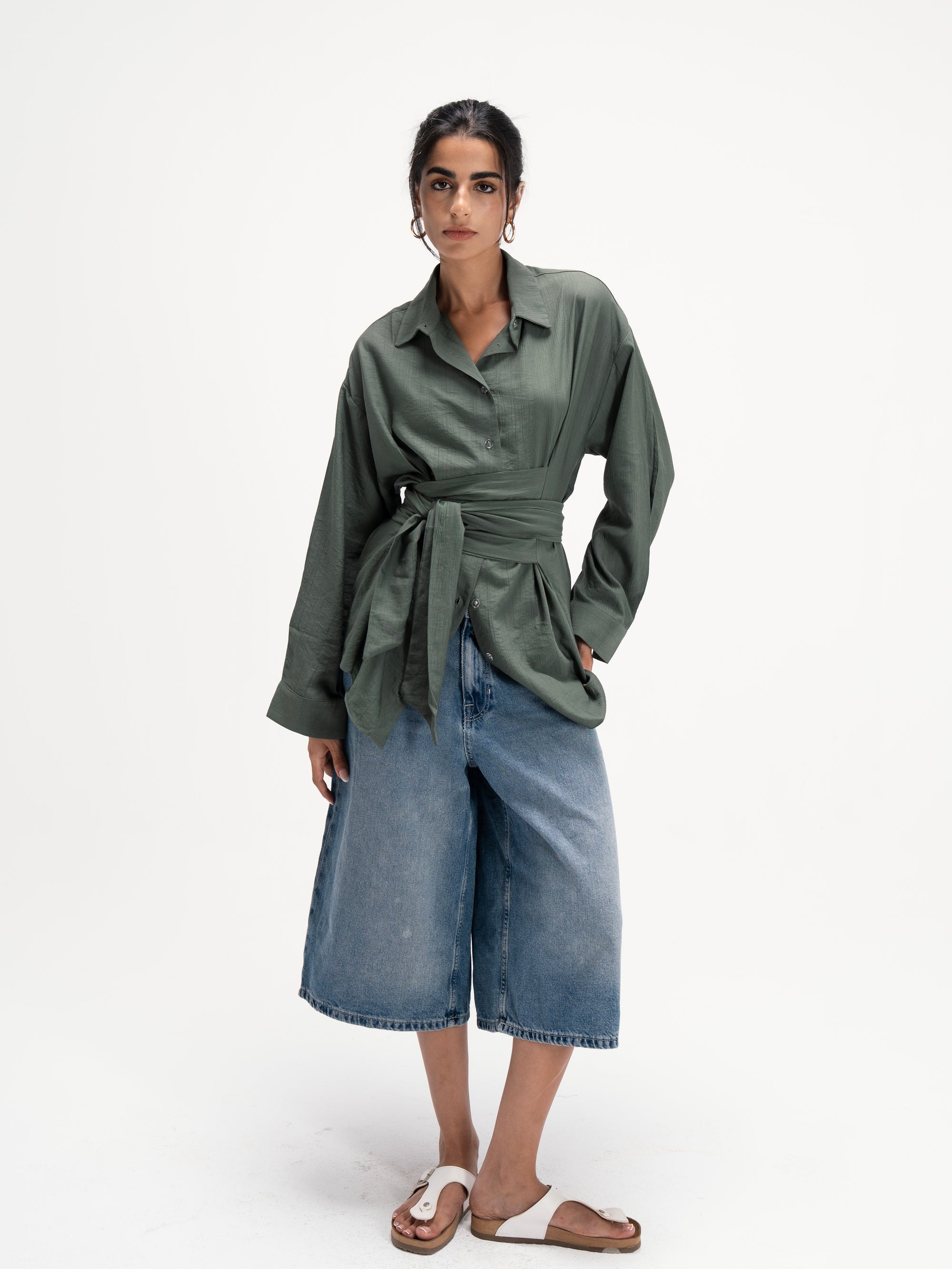 Ray Wrap Shirt in Light Green
