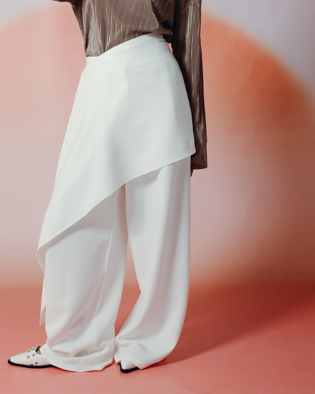 Moonveil Skirt Pants in White