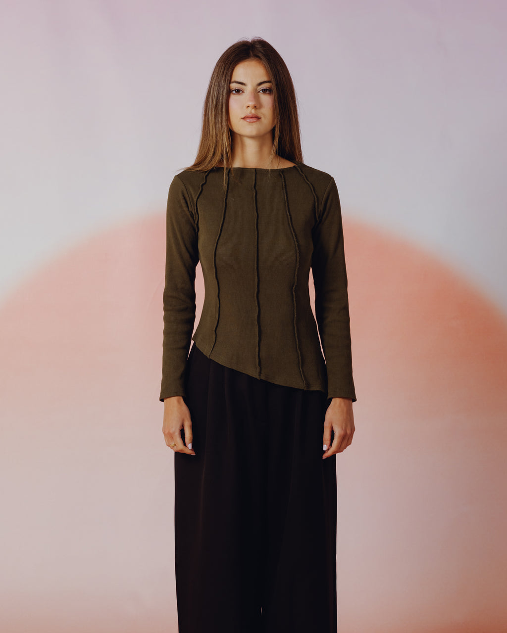 Russet Top in Olive Green