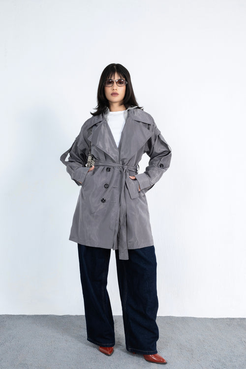 Anchor Waterproof Trench Coact in Grey