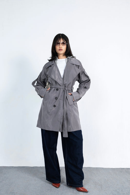 Anchor Waterproof Trench Coact in Grey
