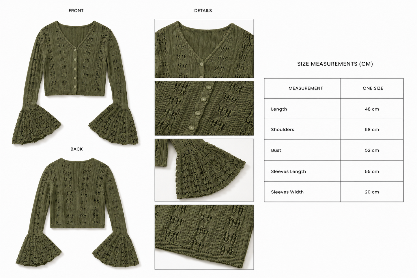 Cropped Petalis in Olive