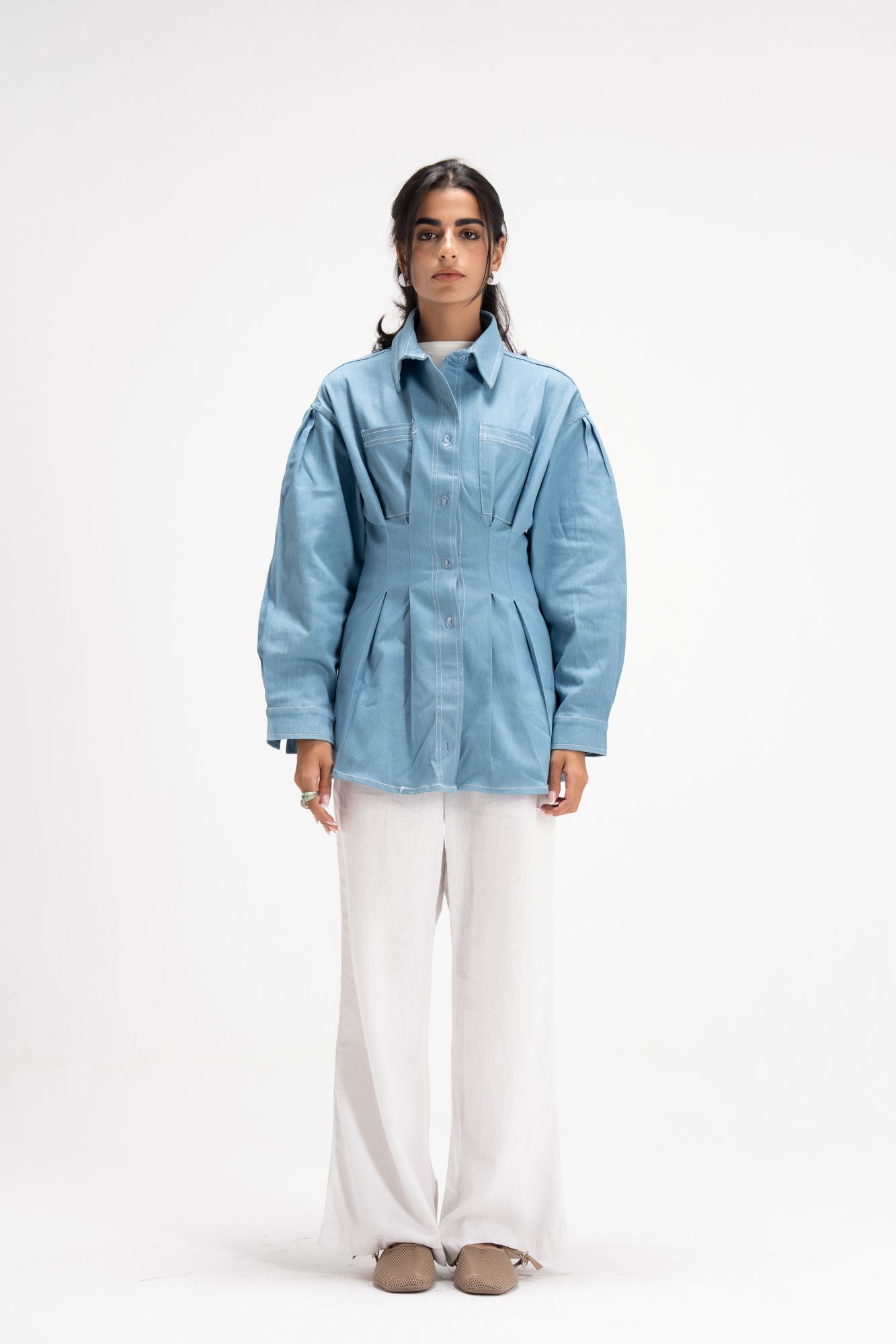 Vivid Denim Shirt in Baby Blue