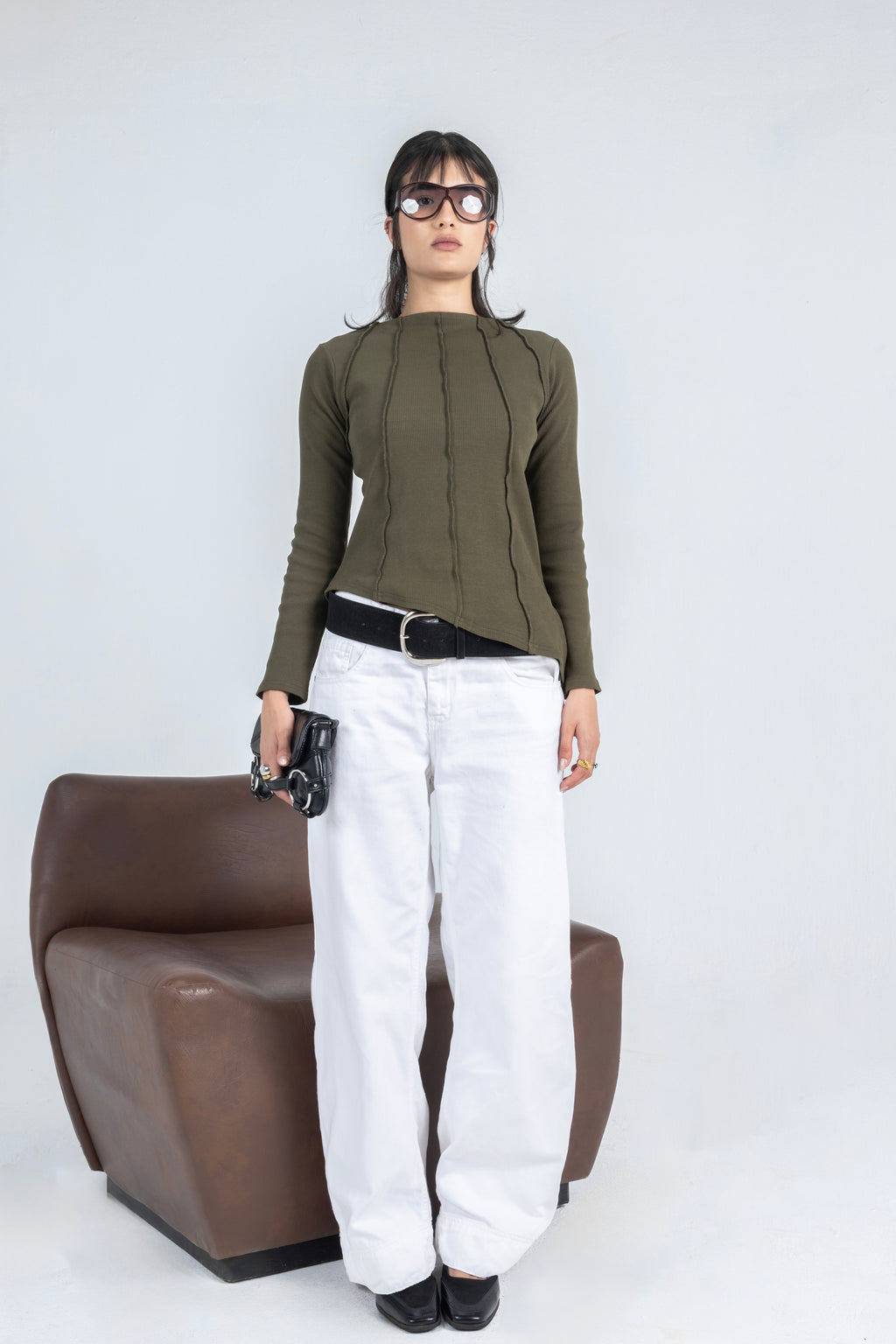 Russet Top in Olive Green