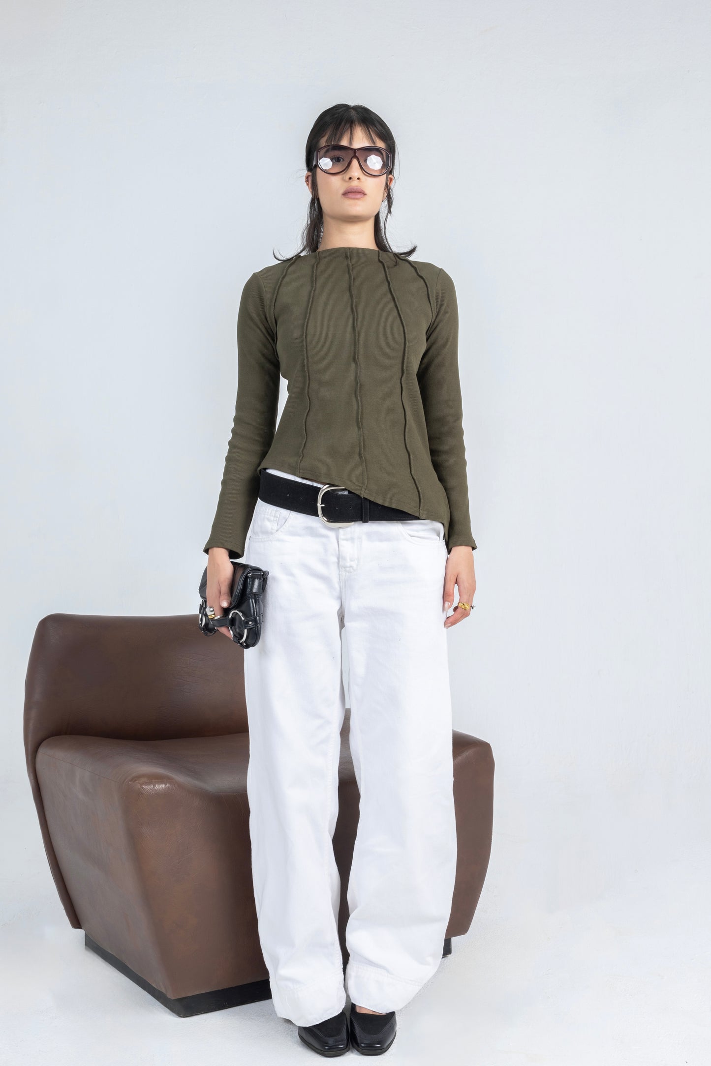 Russet Top in Olive Green