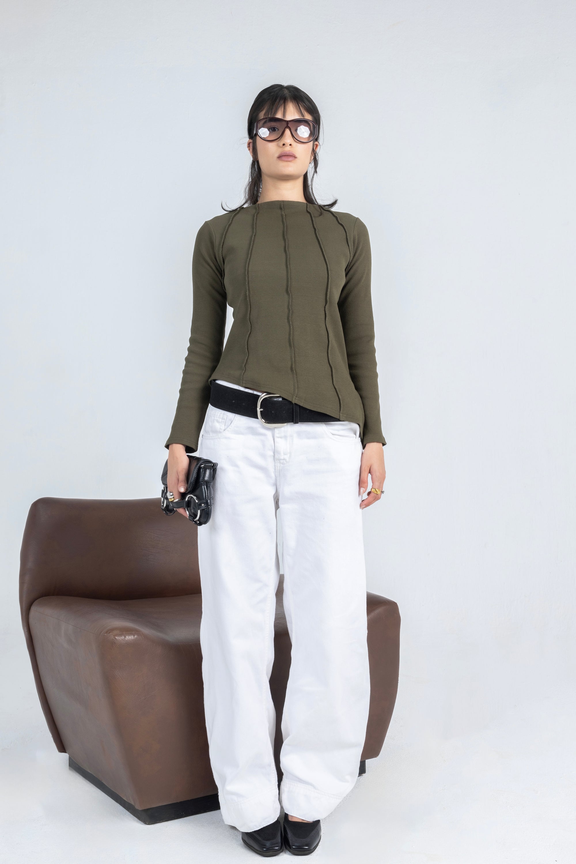 Russet Top in Olive Green