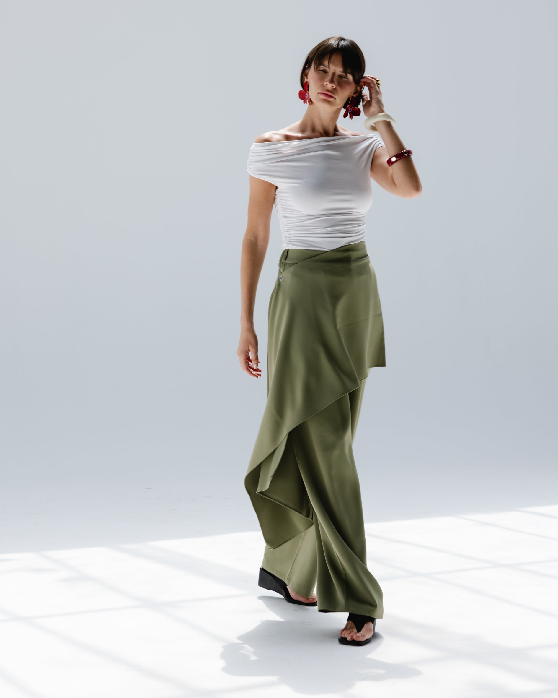 Moonveil Skirt Pants in Green