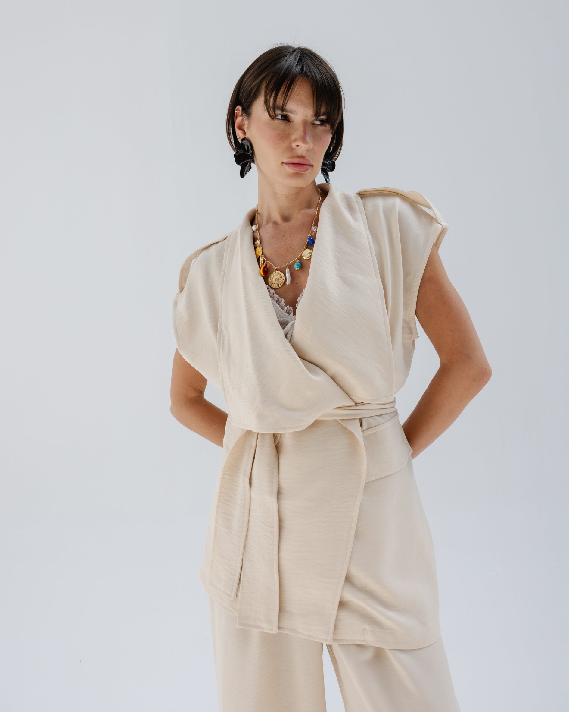 Valera Linen Set in Light Beige