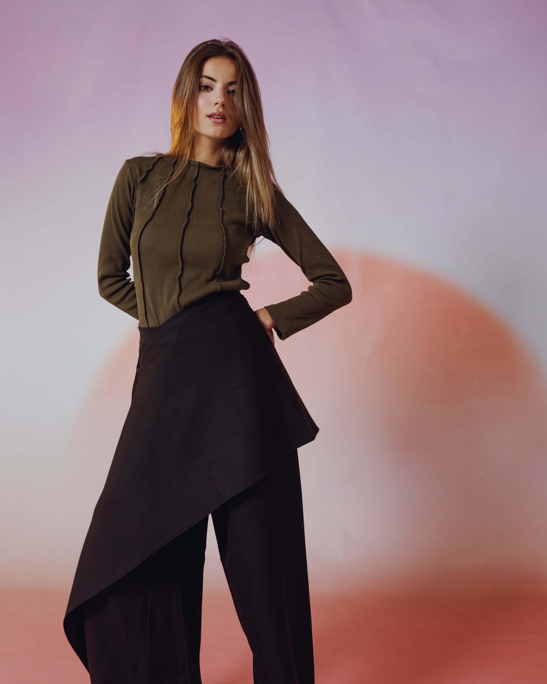 Moonveil Skirt Pants in Black
