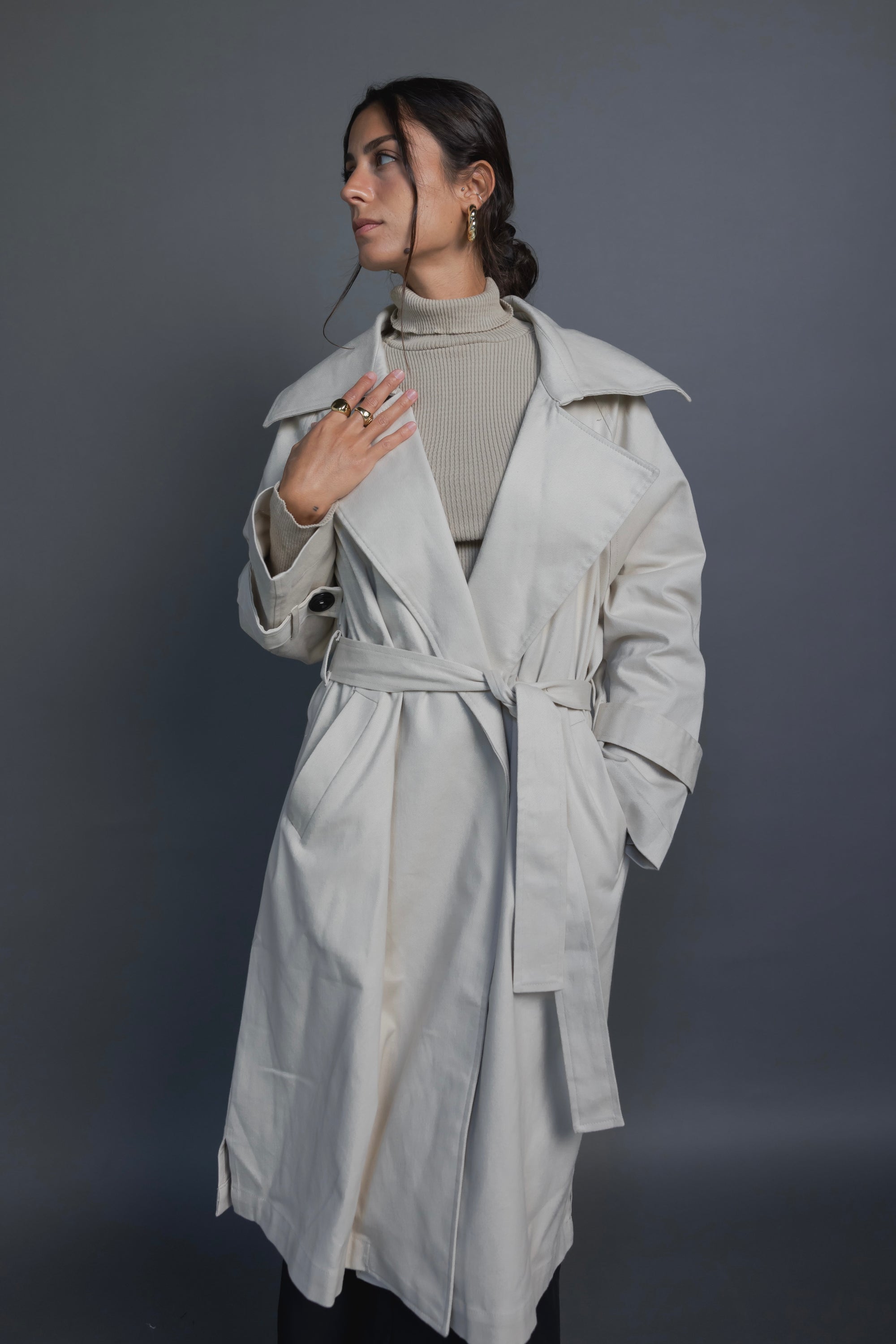 Classic Trench Coat in Beige