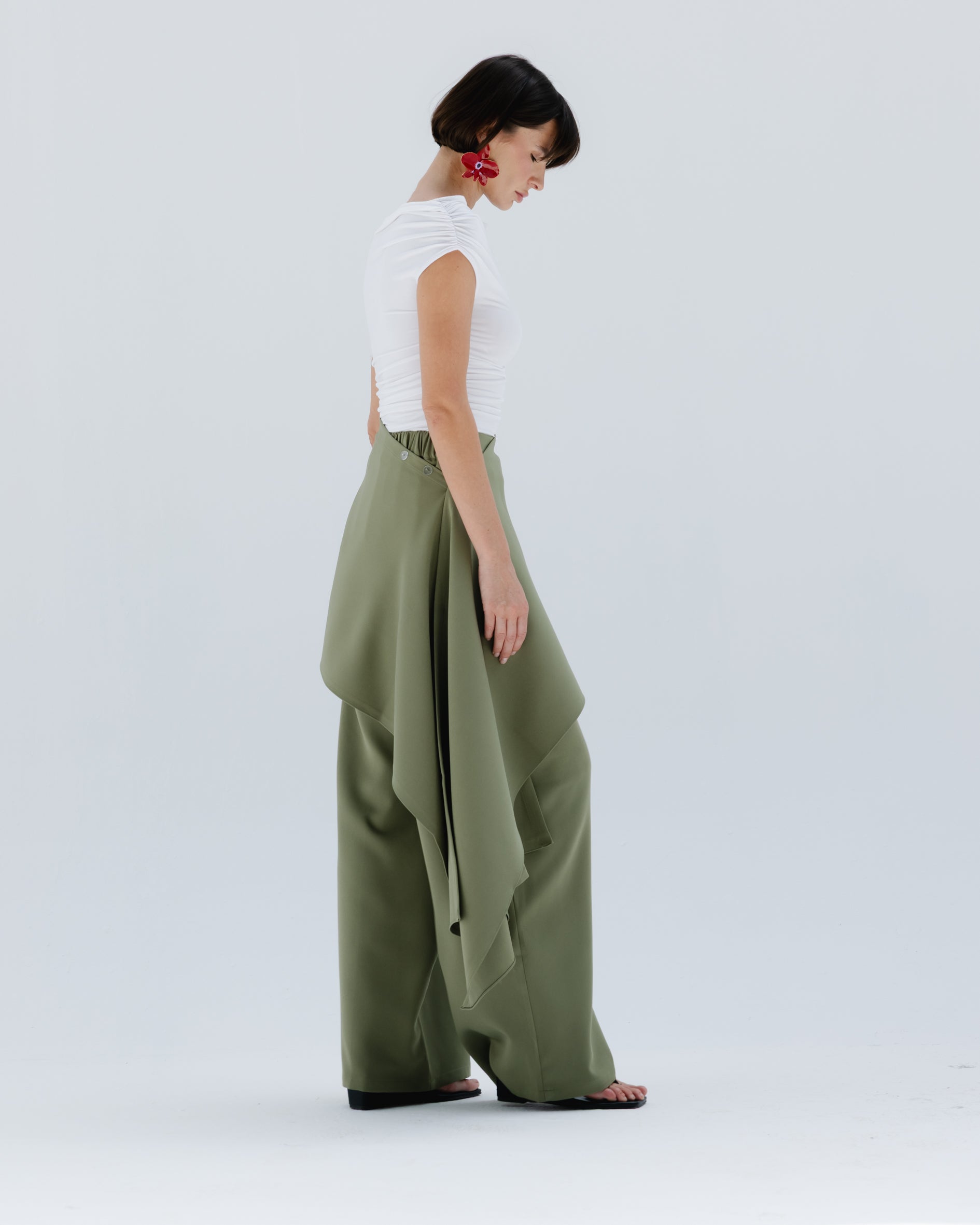 Moonveil Skirt Pants in Green