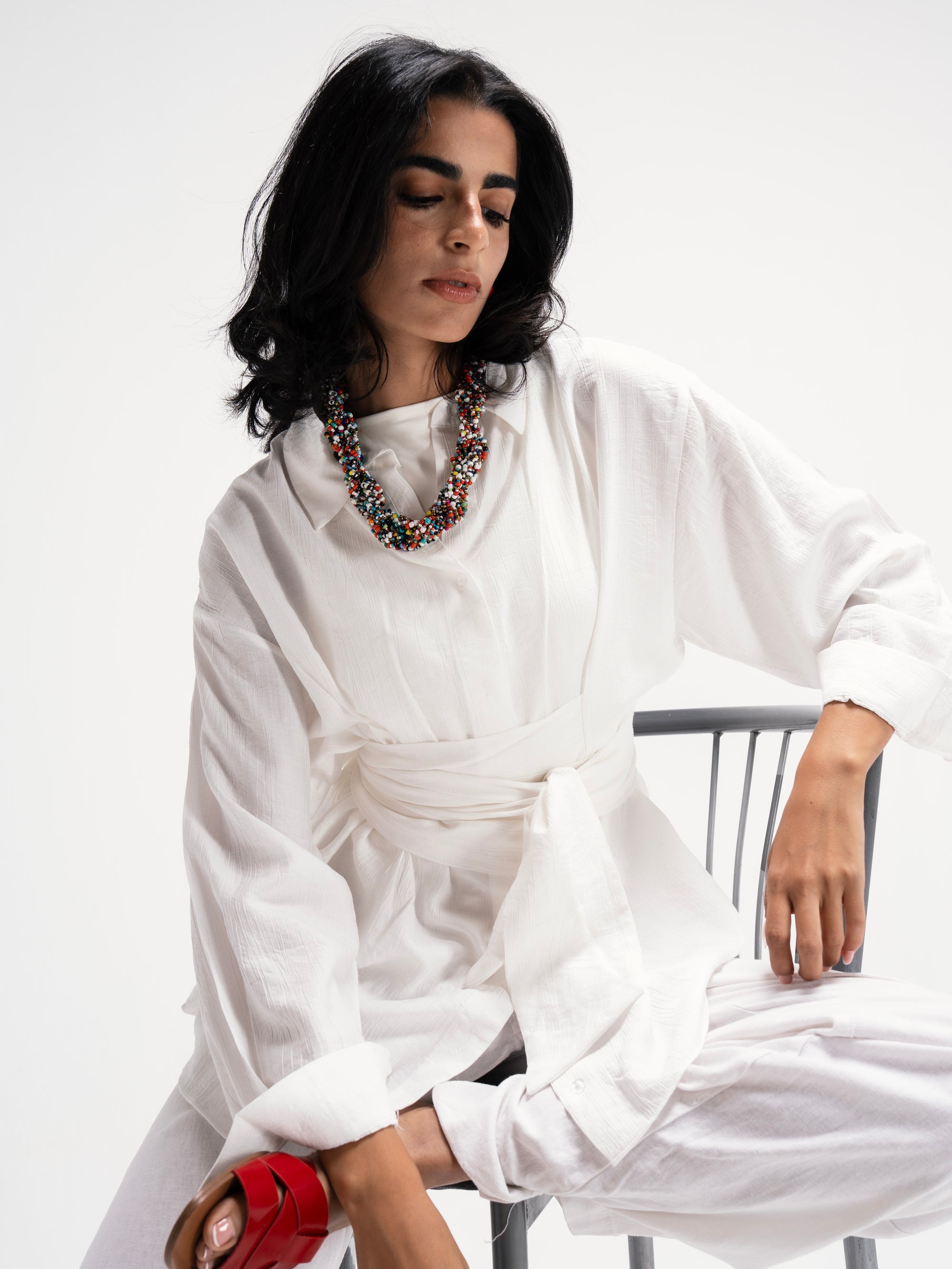 Ray Wrap Shirt in White