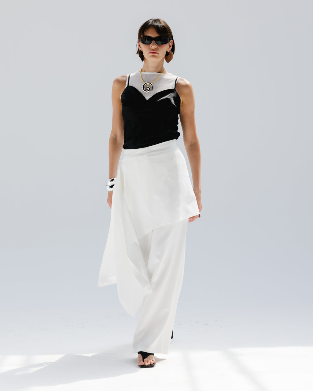 Moonveil Skirt Pants in White