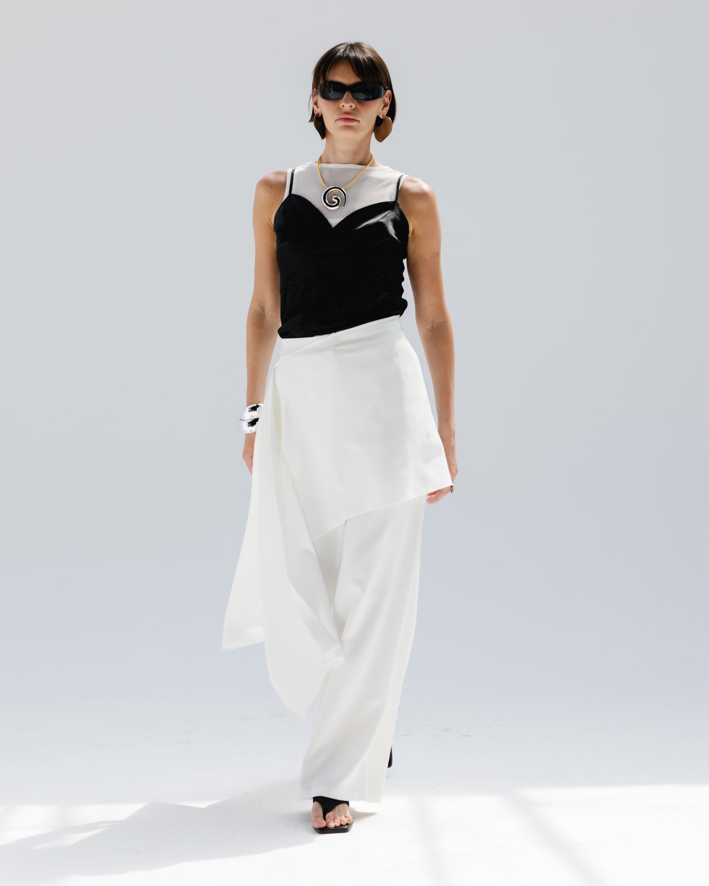 Moonveil Skirt Pants in White