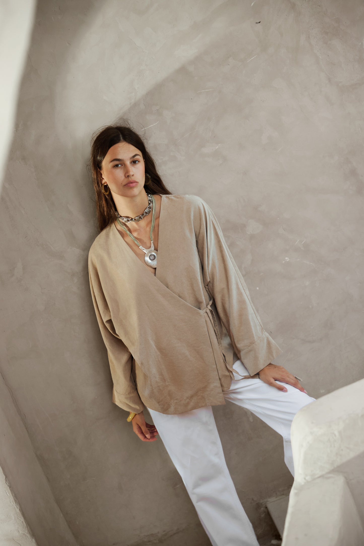 Orla Top in Beige