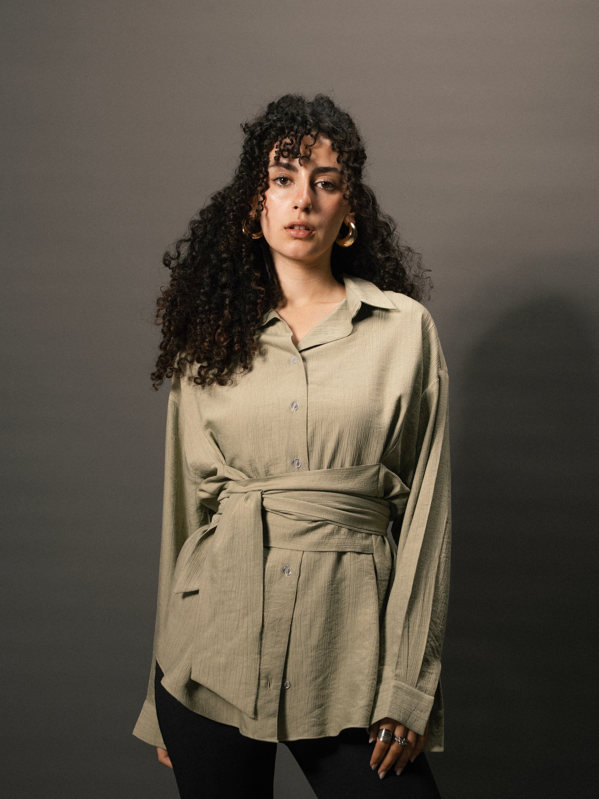 Ray Wrap Shirt in Sage