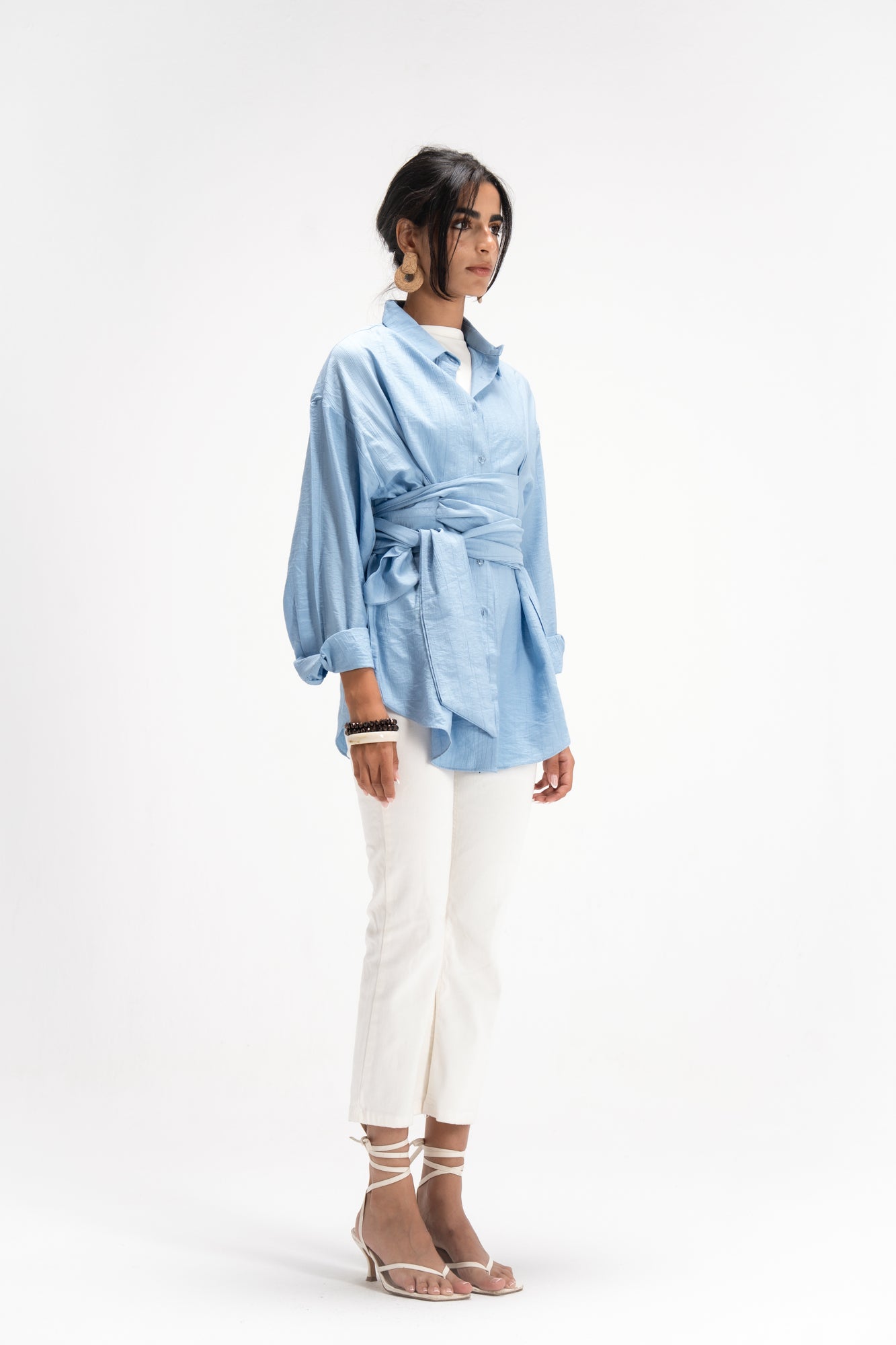 Ray Wrap Shirt in Baby Blue