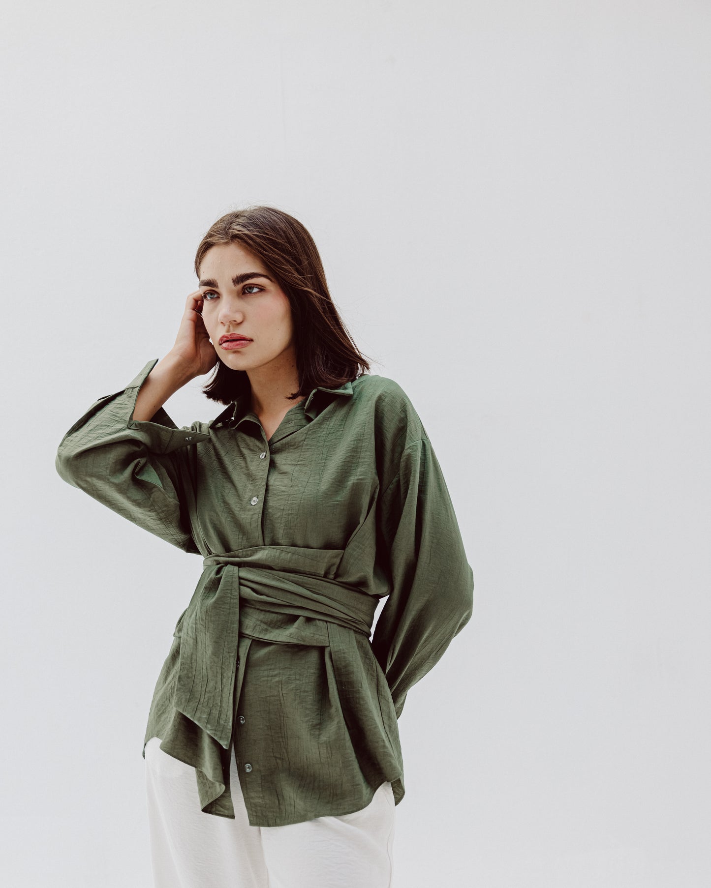 Ray Wrap Shirt in Green