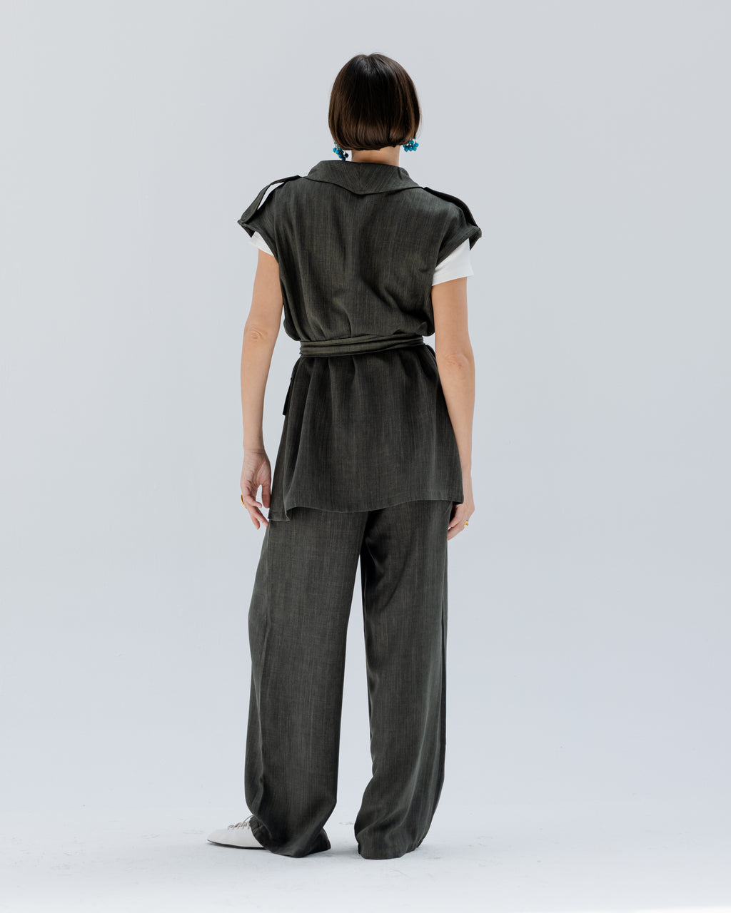Valera Linen Set in Olive green