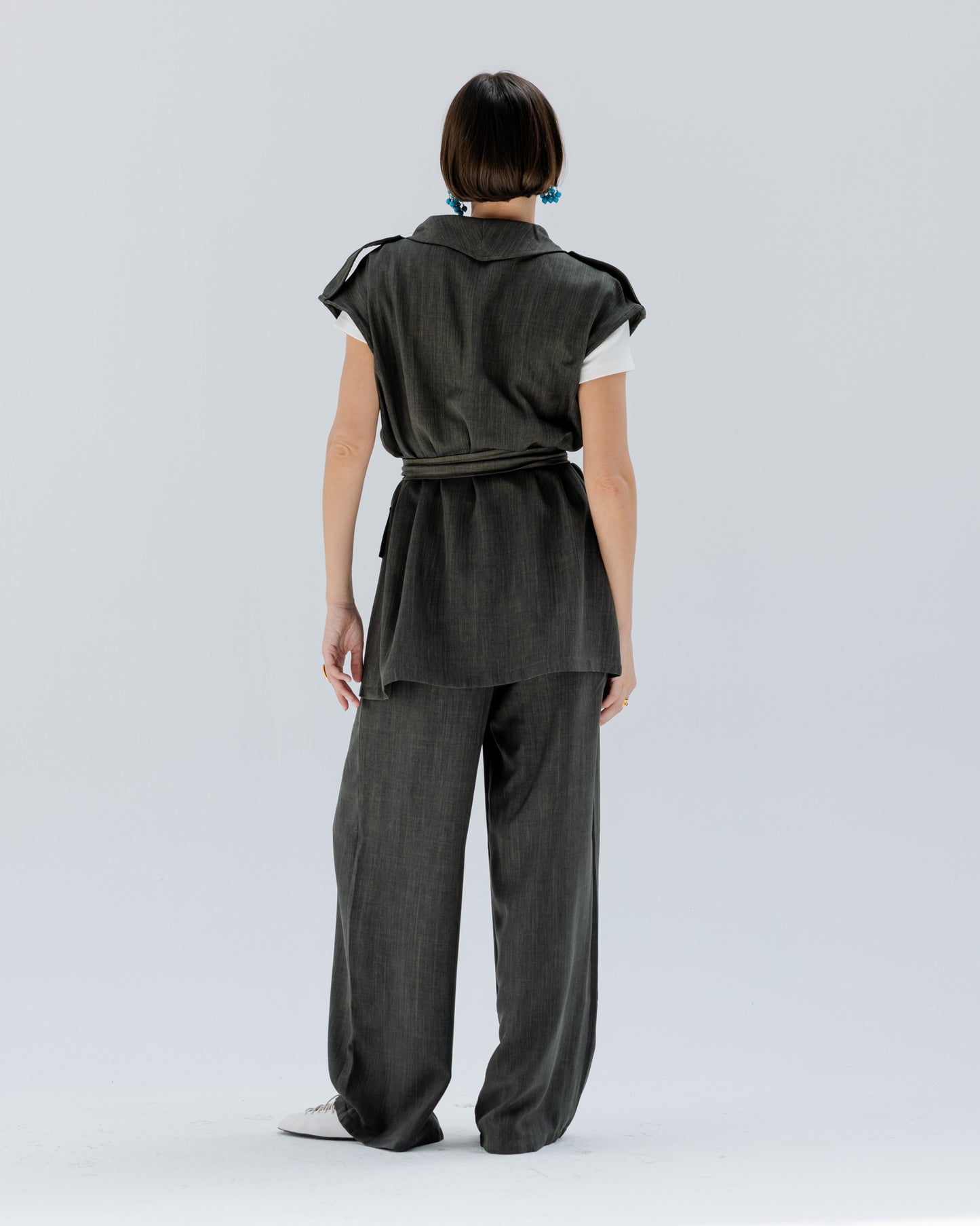 Valera Linen Set in Olive green